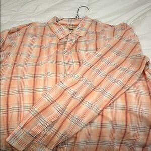 John Varvatos Peach Checkered Button Down Shirt